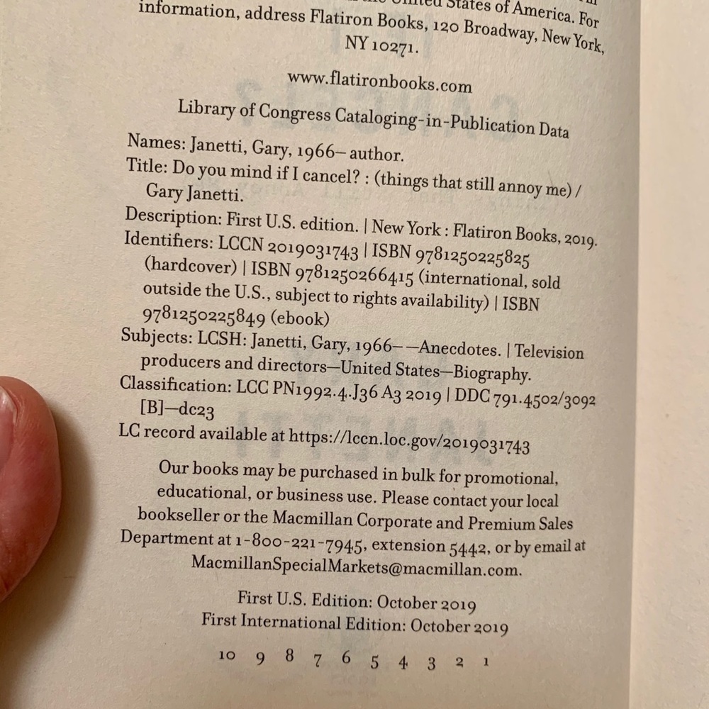 HP🎉GARY JANETTI Signed Hardcover Book “Do You Mind If I Cancel” Memoir - Picture 7 of 7